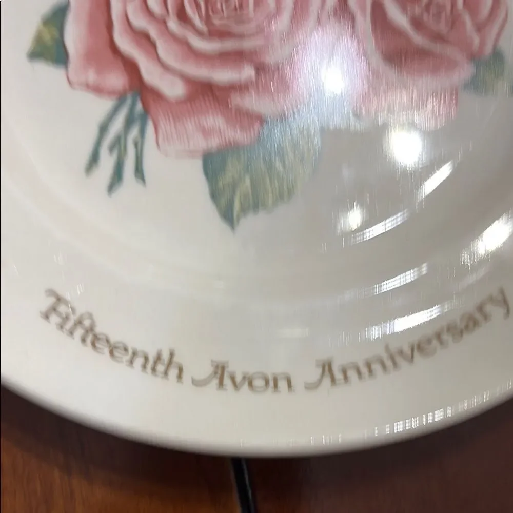 Avon Pink Rose Anniversary Plate